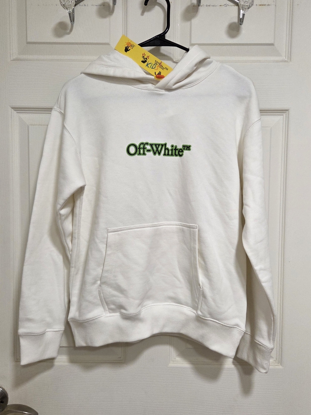 Off-White White Hoodie with Green Logo NWT